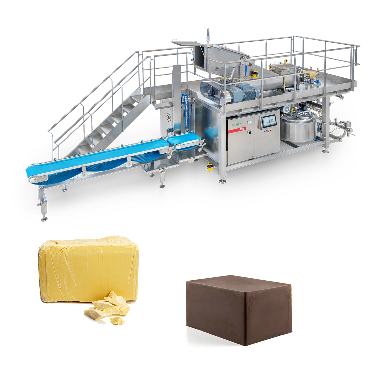 FCD fusore continuo per pani di massa di cacao e cioccolato, pani di grasso, burro anidro e grasso idrato